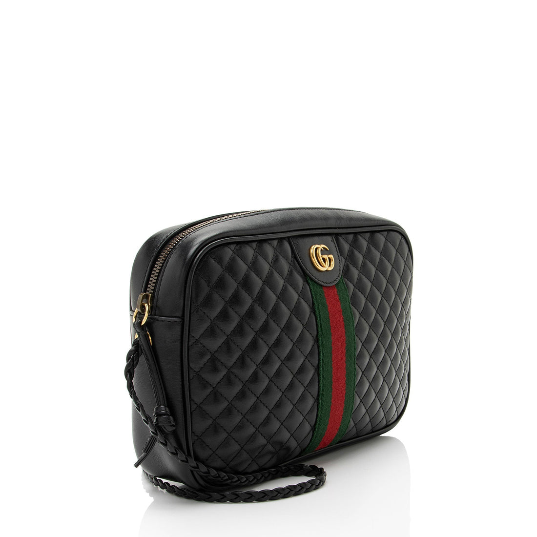 Gucci Quilted Leather Web Trapuntata Small Shoulder Bag