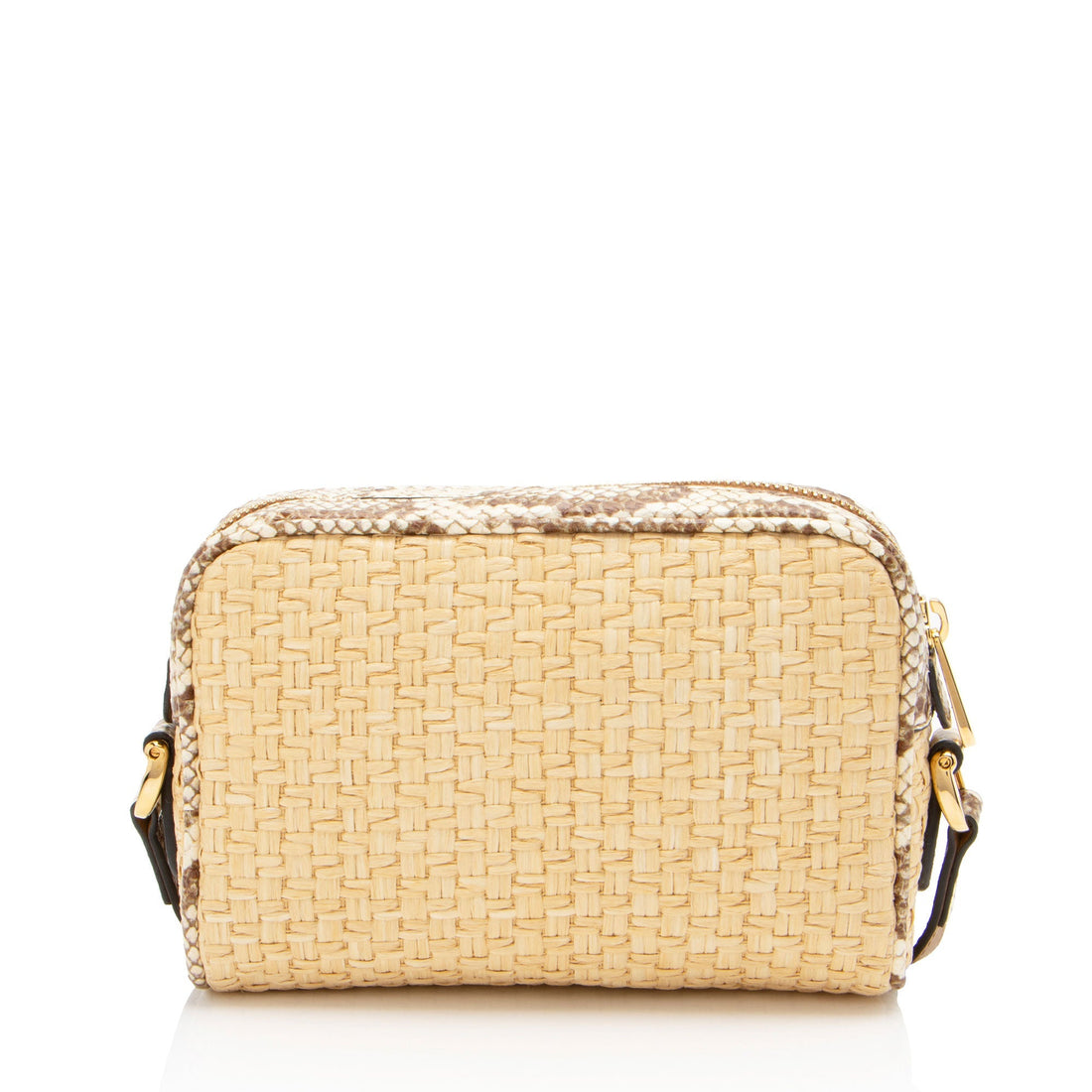 Gucci Raffia Snakeskin Ophidia Mini Shoulder Bag
