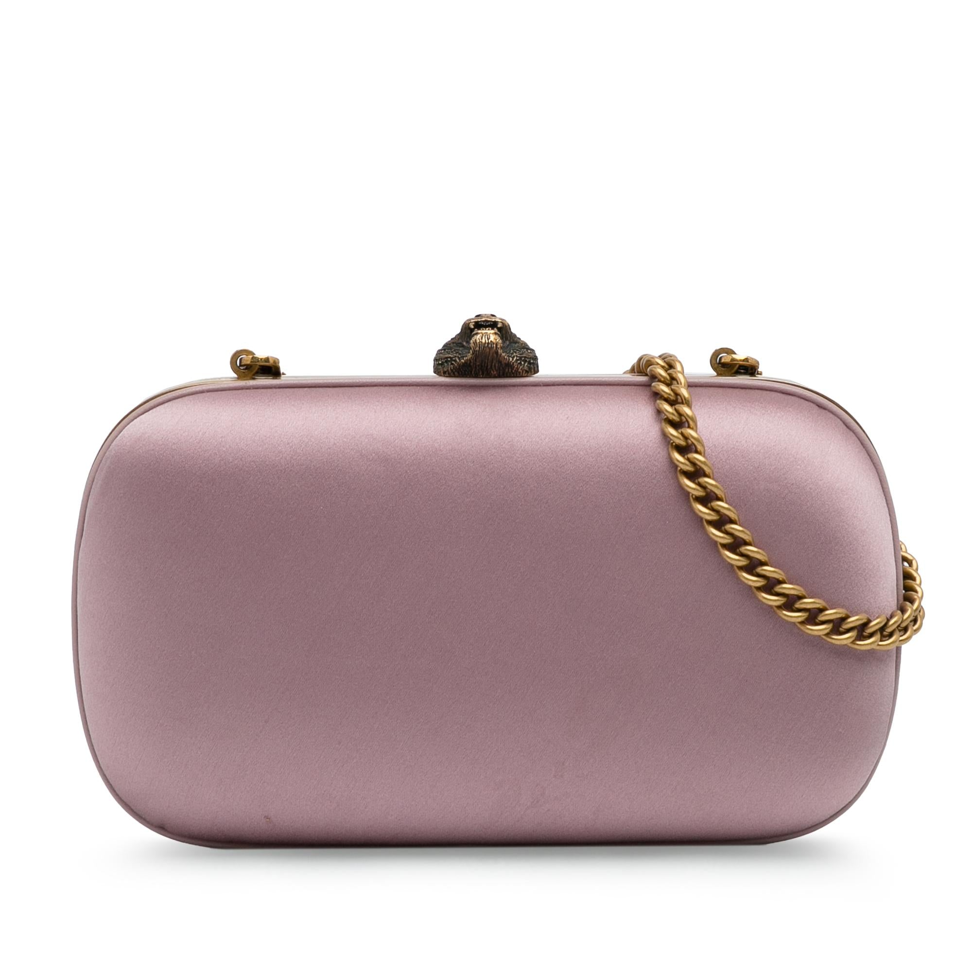 Gucci Satin Animalier Broadway Clutch on Chain (SHG-pOhviu)