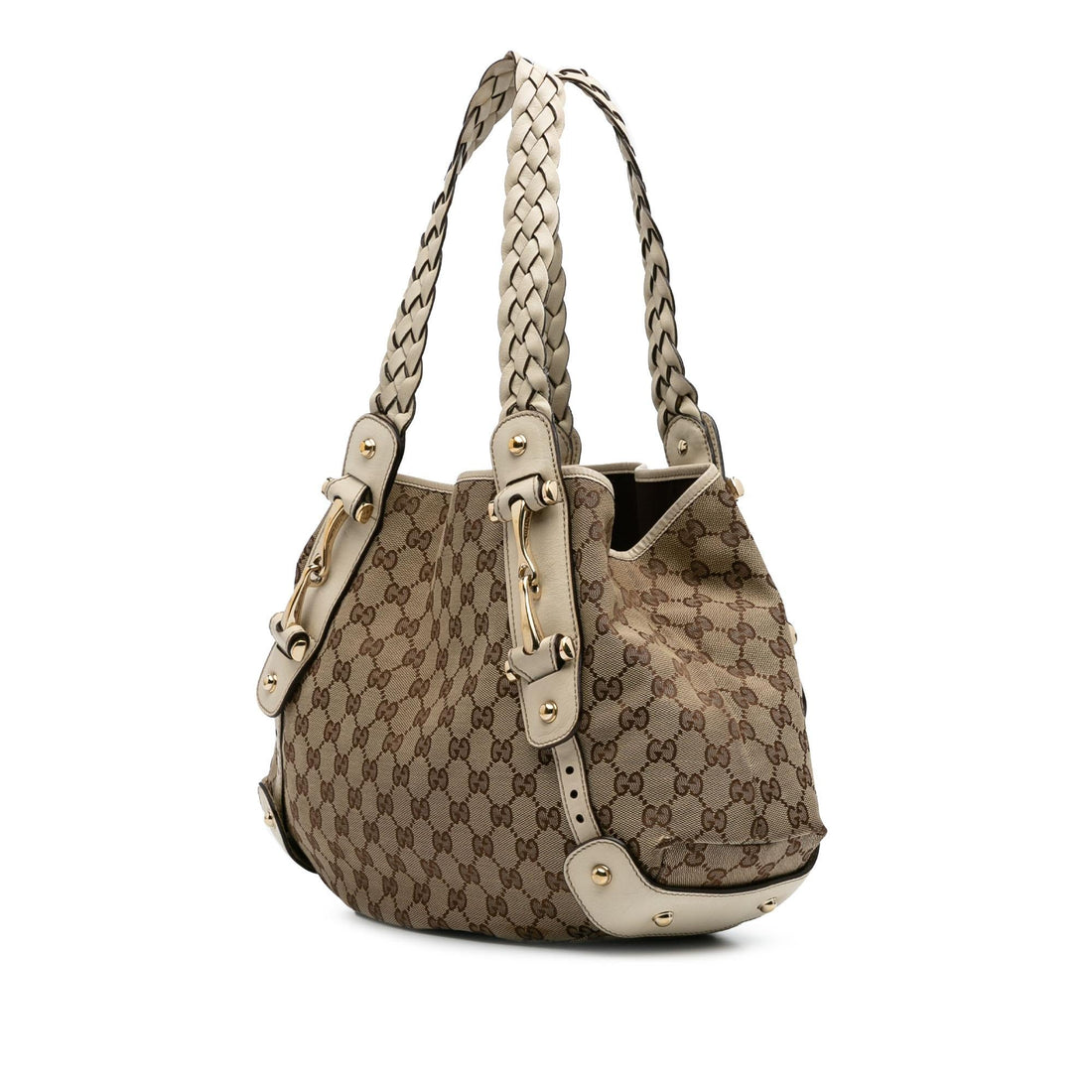 Gucci Small GG Canvas Horsebit Pelham Shoulder Bag