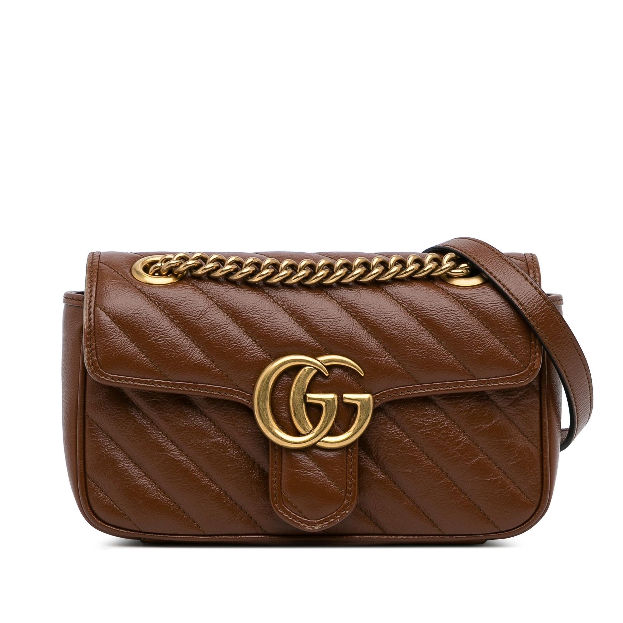 Gucci Small GG Marmont Diagonal Shoulder Bag (SHG-pZxZ1I)