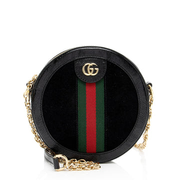 Gucci Suede Ophidia Round Mini Shoulder Bag (SHF-8Zp3I1)