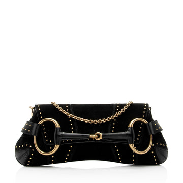 Gucci Suede Studded Horsebit Clutch (SHF-myTX76)