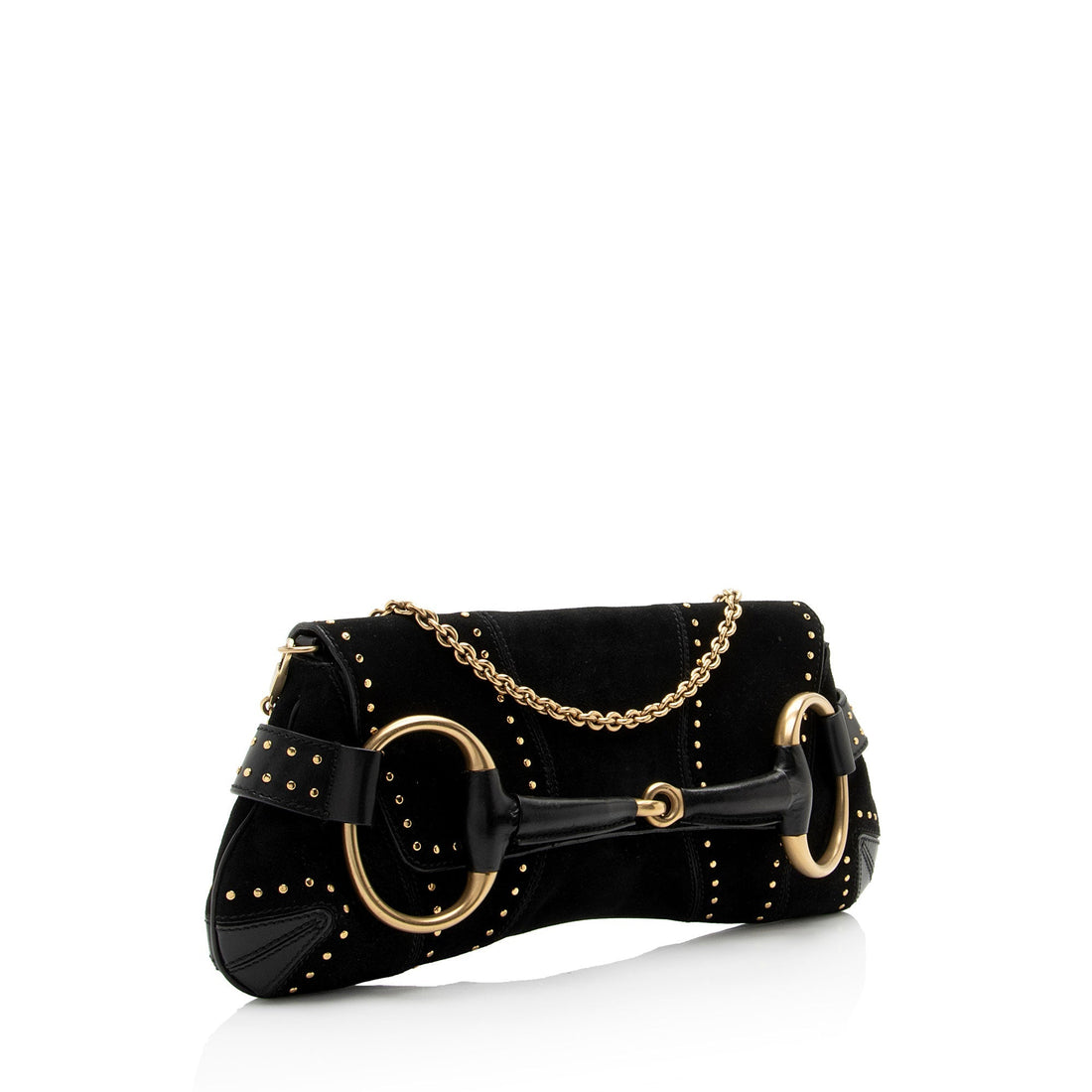 Gucci Suede Studded Horsebit Clutch (SHF-myTX76)