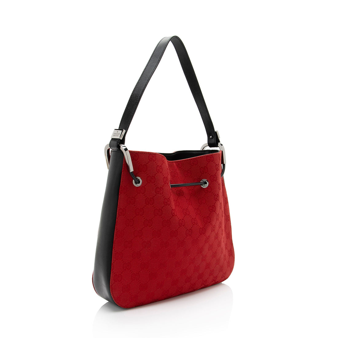 Gucci Vintage GG Canvas Drawstring Shoulder Bag (SHF-9kJYvQ)