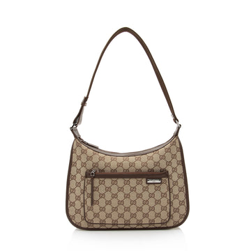 Gucci Vintage GG Canvas Front Pocket Shoulder Bag (SHF-OHFAEM)