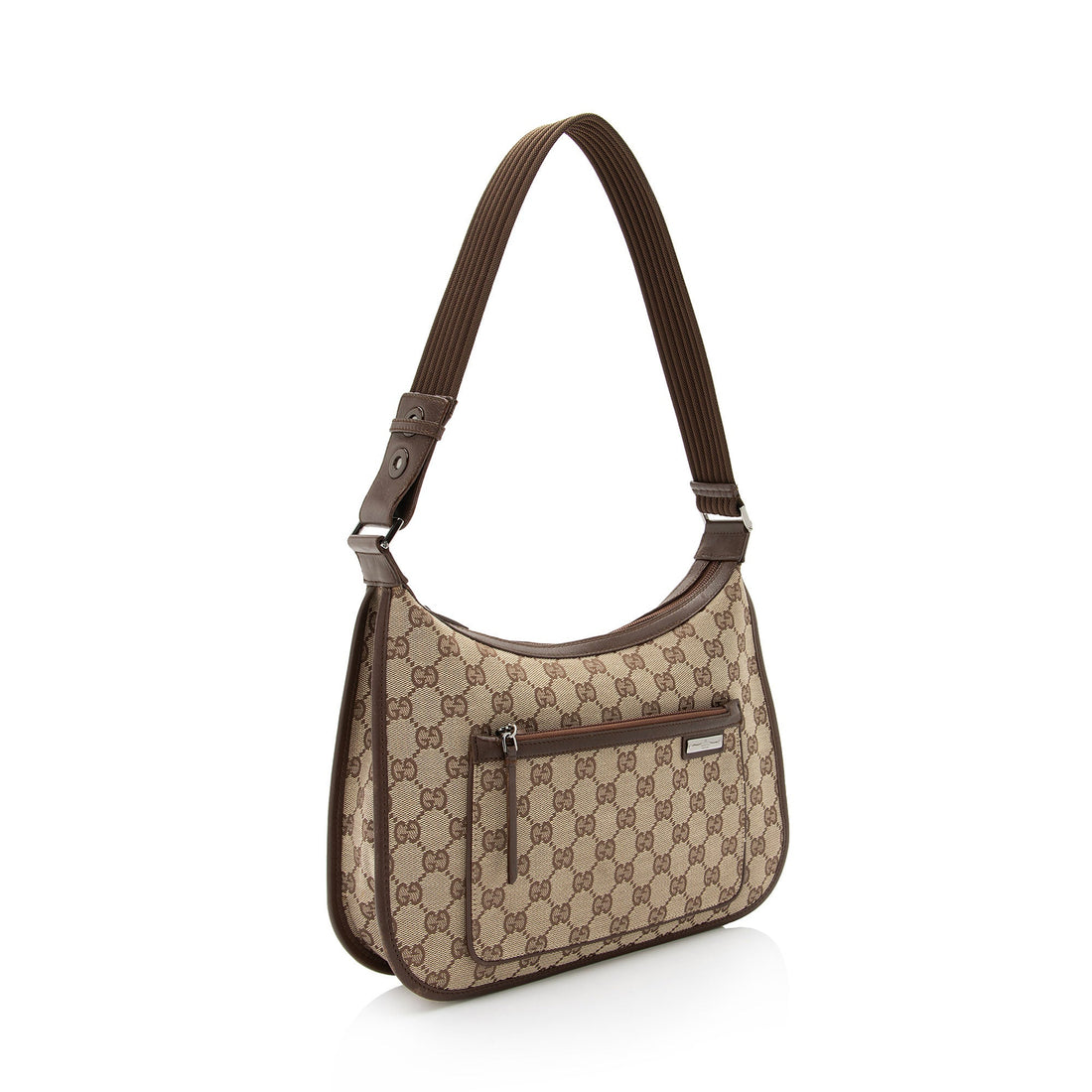 Gucci Vintage GG Canvas Front Pocket Shoulder Bag (SHF-OHFAEM)