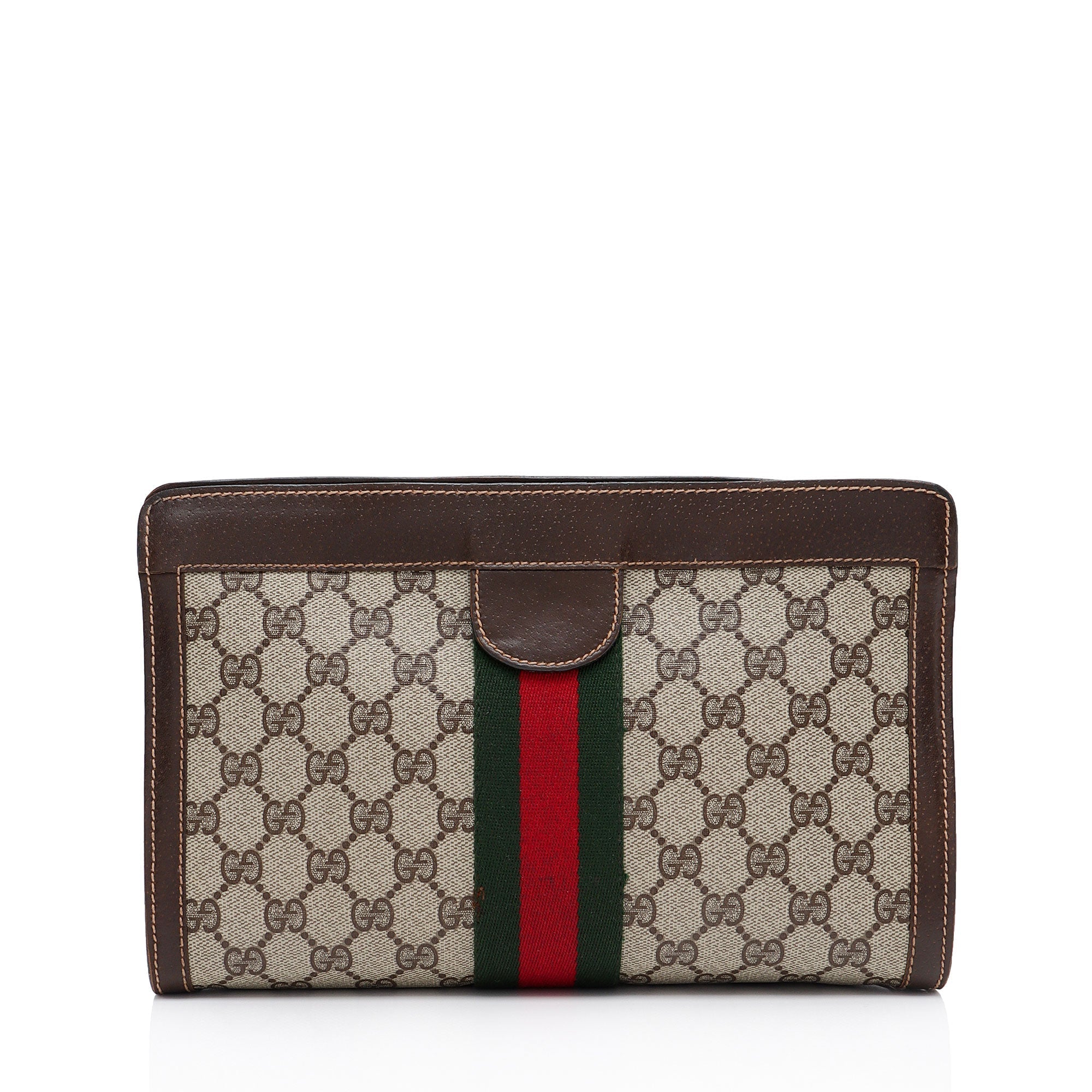 Gucci Vintage GG Plus Web Clutch (SHF-KLWssC)