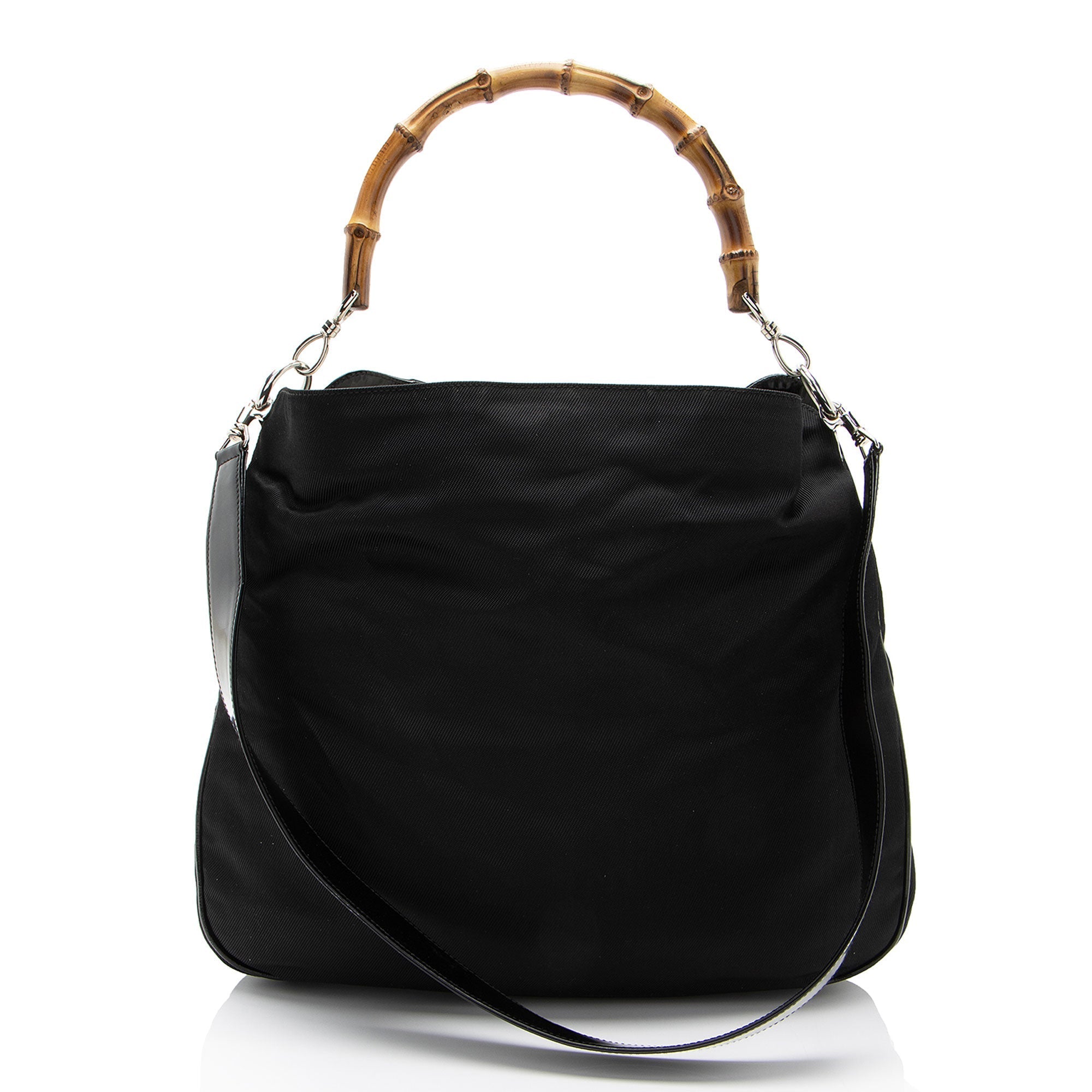 Gucci Vintage Nylon Bamboo Shoulder Bag