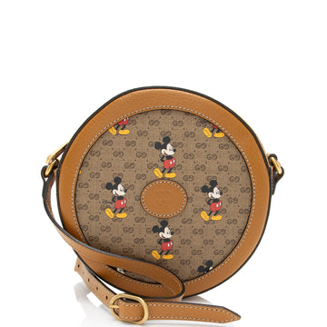 Gucci x Disney Micro GG Canvas Mickey Mouse Round Shoulder Bag (SHF-U62Lrn)