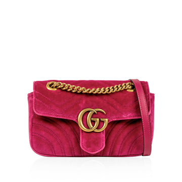Gucci Mini Velvet Marmont - Fuschia