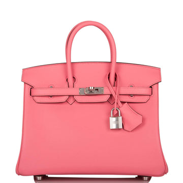 Hermes Birkin 25 Rose D'Ete Swift Palladium Hardware