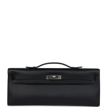 Hermes Kelly Cut Black Swift Palladium Hardware