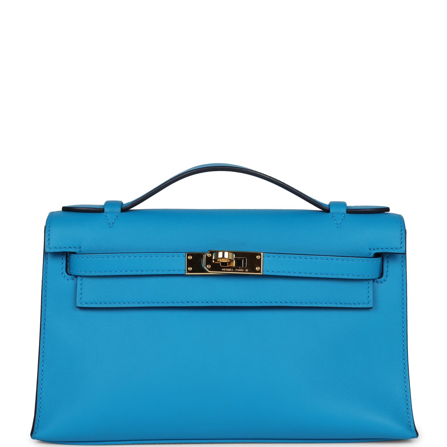 Hermes Kelly Pochette Bleu Frida Swift Gold Hardware
