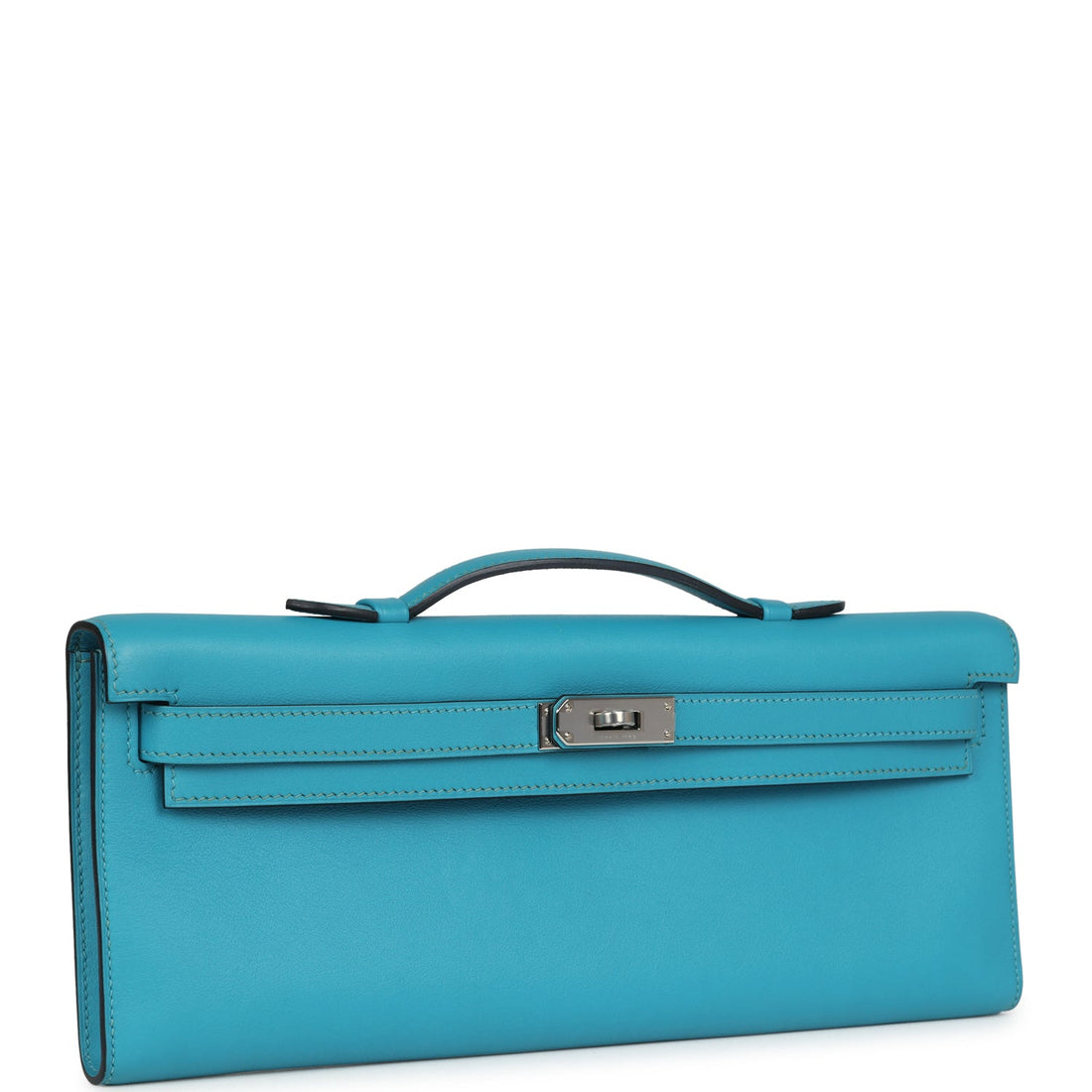 Hermes Kelly Cut Turquoise Swift Palladium Hardware