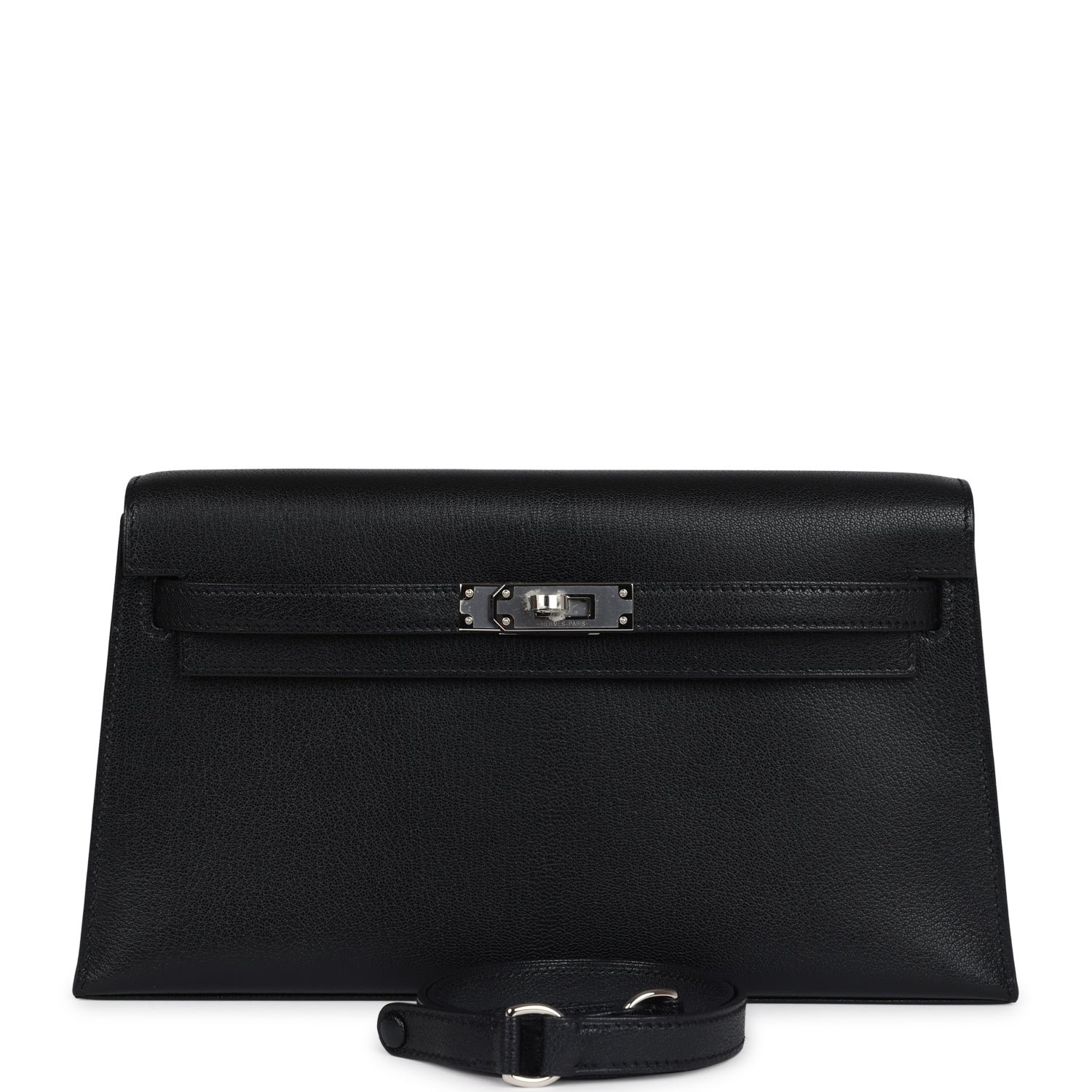 Hermes Kelly Elan Black Chevre Chamkila Palladium Hardware