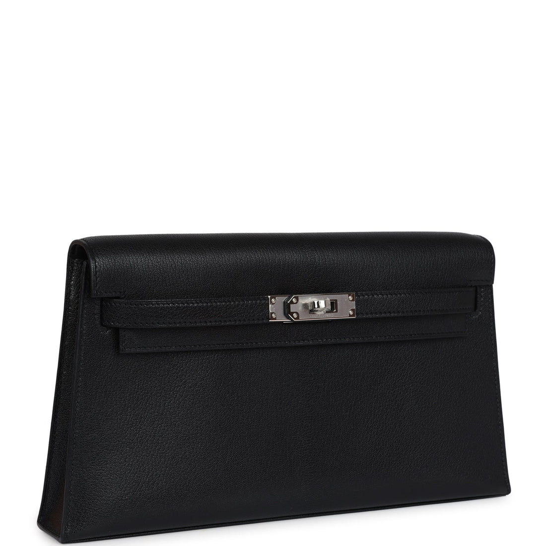 Hermes Kelly Elan Black Chevre Chamkila Palladium Hardware