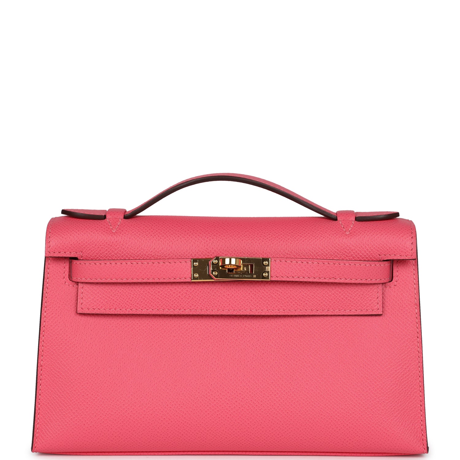 Hermes Special Order (HSS) Kelly Pochette Rose Azalee Epsom Gold Hardware