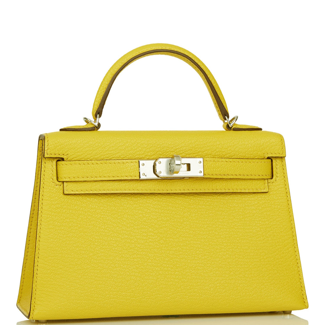 Hermes Kelly Sellier 20 Jaune de Naples Verso Chèvre Palladium Hardware