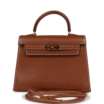 Hermes Micro Kelly Sellier 15 Gold Courchevel Gold Hardware