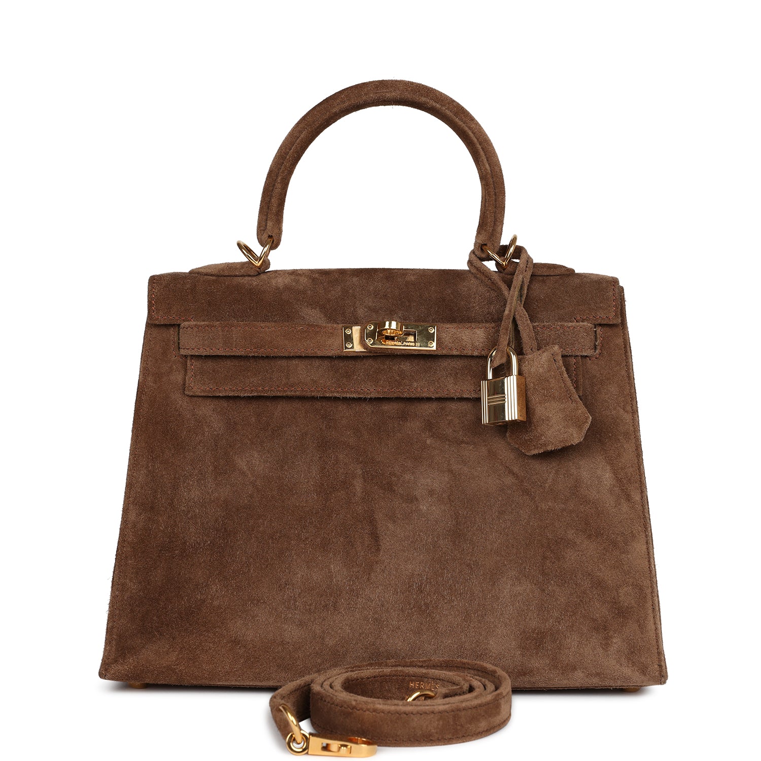 Hermes Kelly Sellier 25 Brown Doblis Gold Hardware