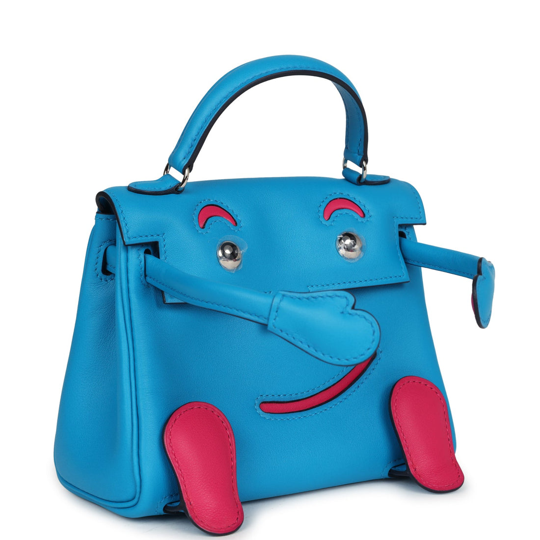 Hermes 'Quelle Idolle' Kelly Doll Bleu Frida and Rose Extreme Swift Palladium Hardware
