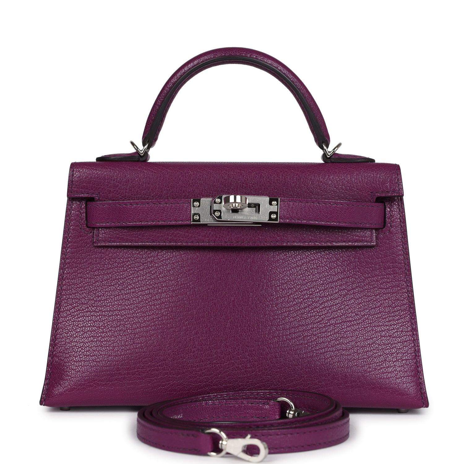 Hermes Kelly Sellier 20 Anemone Chevre Palladium Hardware