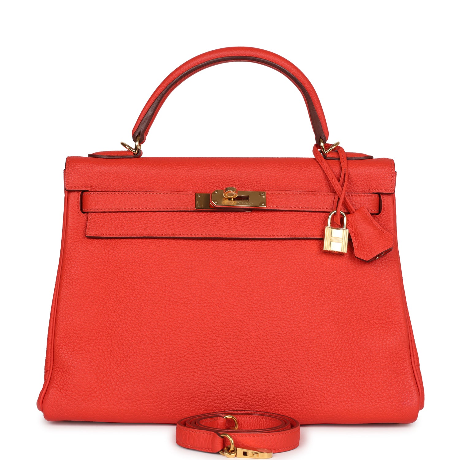Hermes Kelly Retourne 32 Capucine Togo Gold Hardware