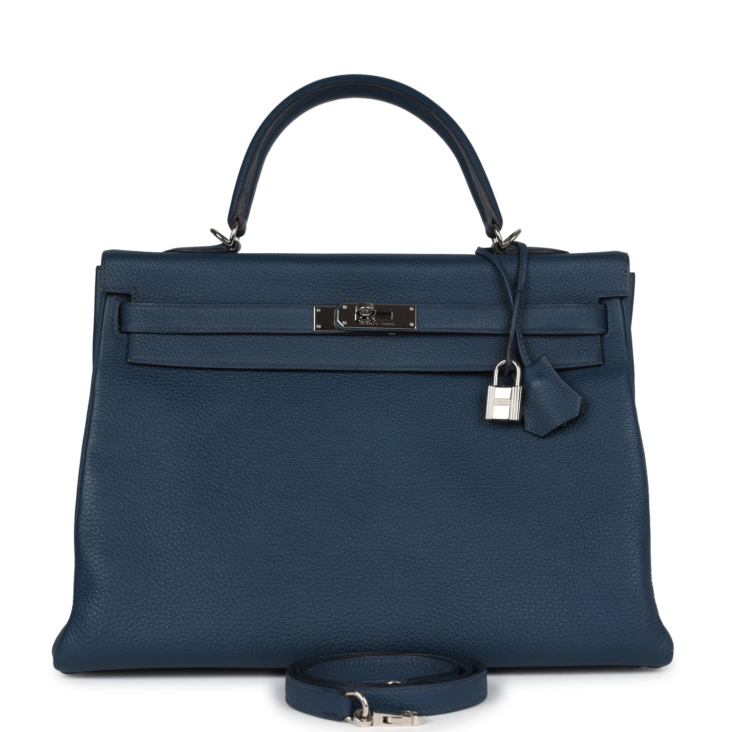 Hermes Kelly Retourne 35 Bleu De Prusse Togo Palladium Hardware