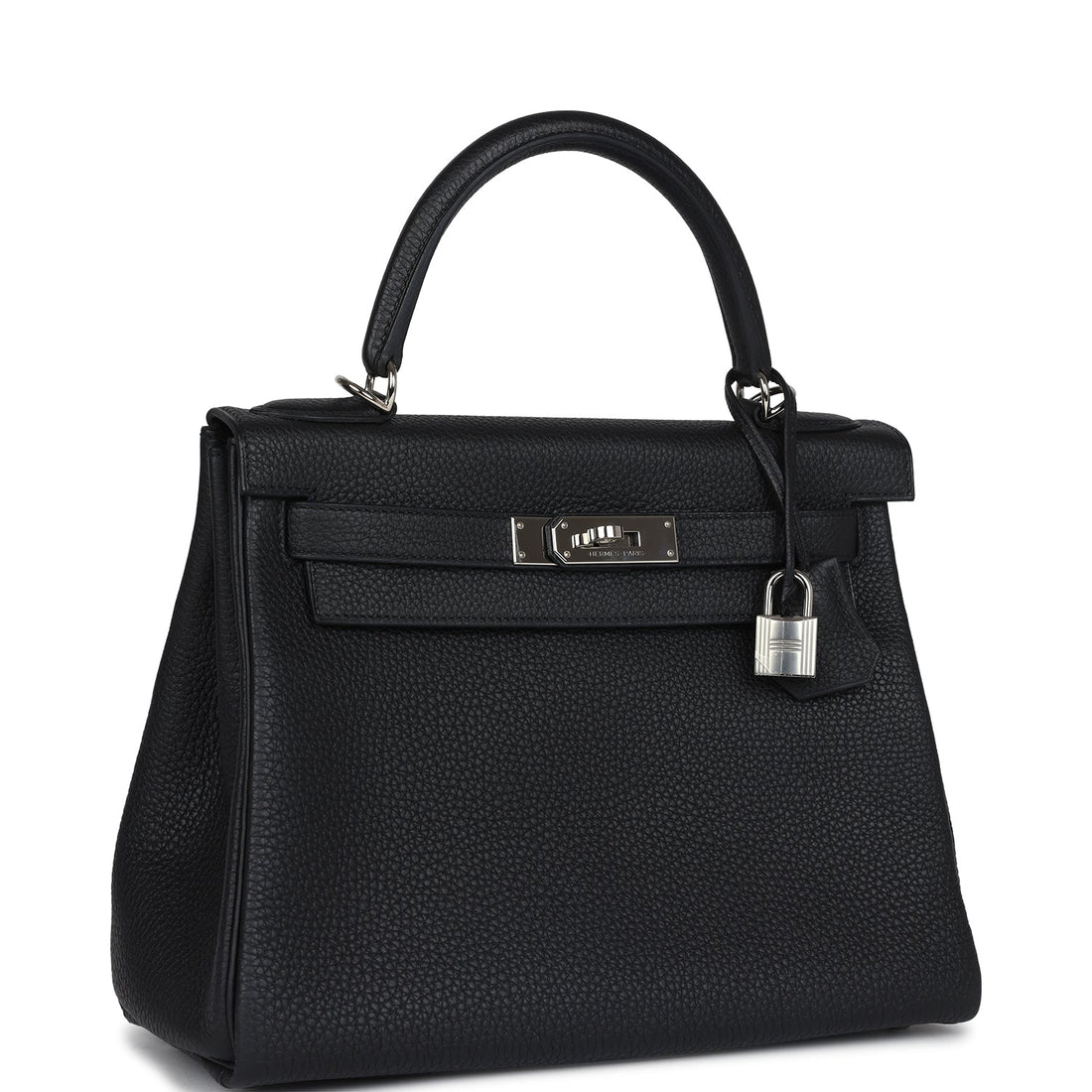 Hermes Kelly Retourne 28 Black Togo Palladium Hardware