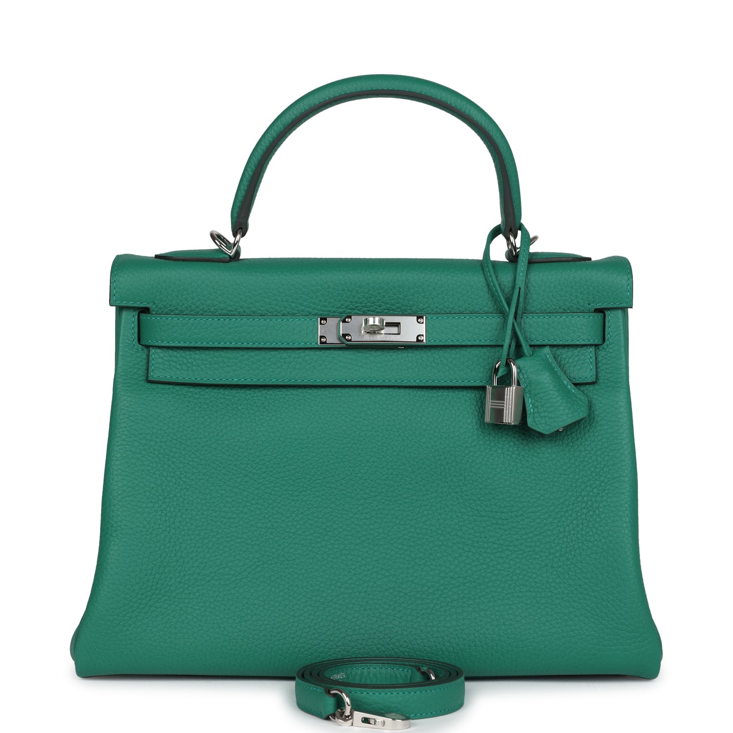Hermes Kelly Retourne 32 Vert Vertigo Clemence Palladium Hardware