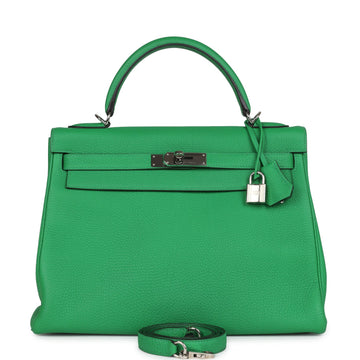 Hermes Kelly Retourne 32 Bambou Togo Palladium Hardware