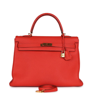 Hermes Kelly Retourne 35 Capucine Togo Gold Hardware