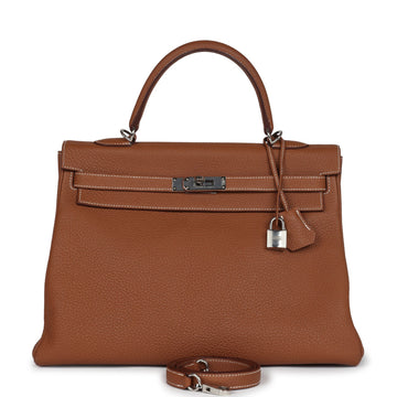 Hermes Kelly Retourne 35 Gold Togo Palladium Hardware