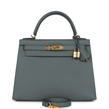 Hermes Kelly Sellier 28 Vert Amande Epsom Gold Hardware