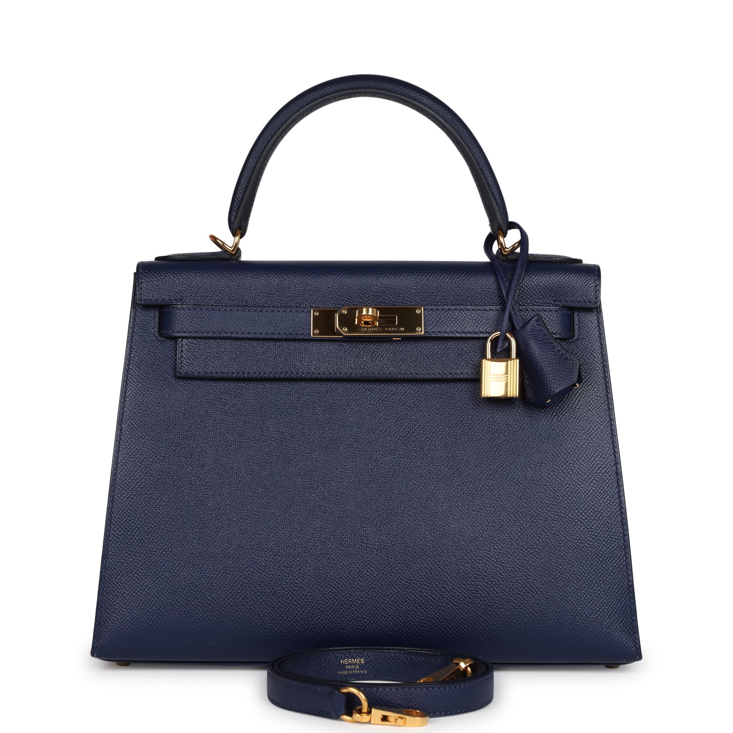 Hermes Kelly Sellier 28 Bleu Saphir Epsom Gold Hardware