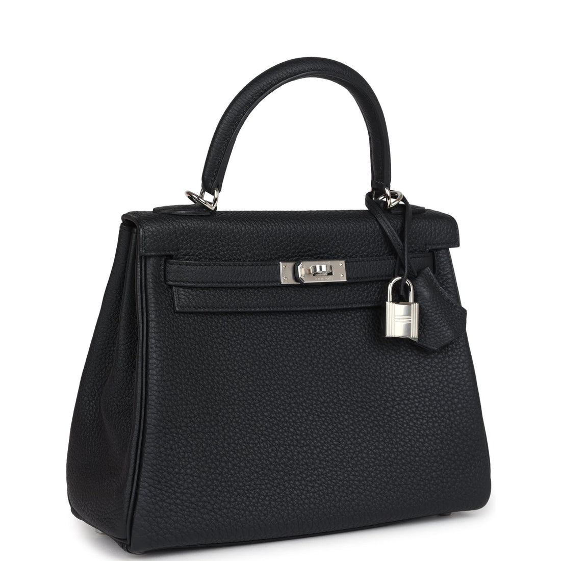 Hermes Kelly Retourne 25 Black Togo Palladium Hardware