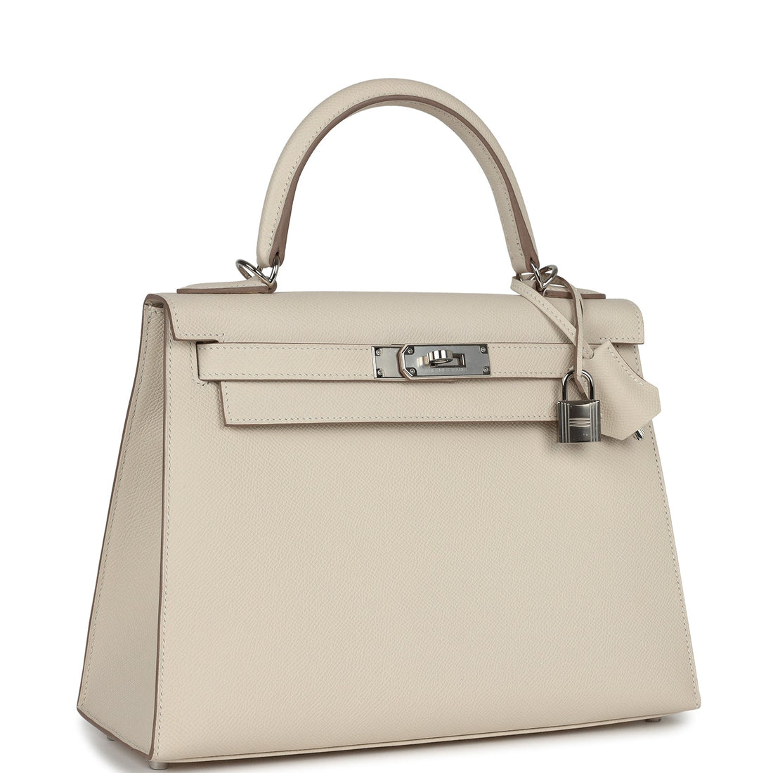 Hermes Kelly Sellier 28 Craie Epsom Palladium Hardware