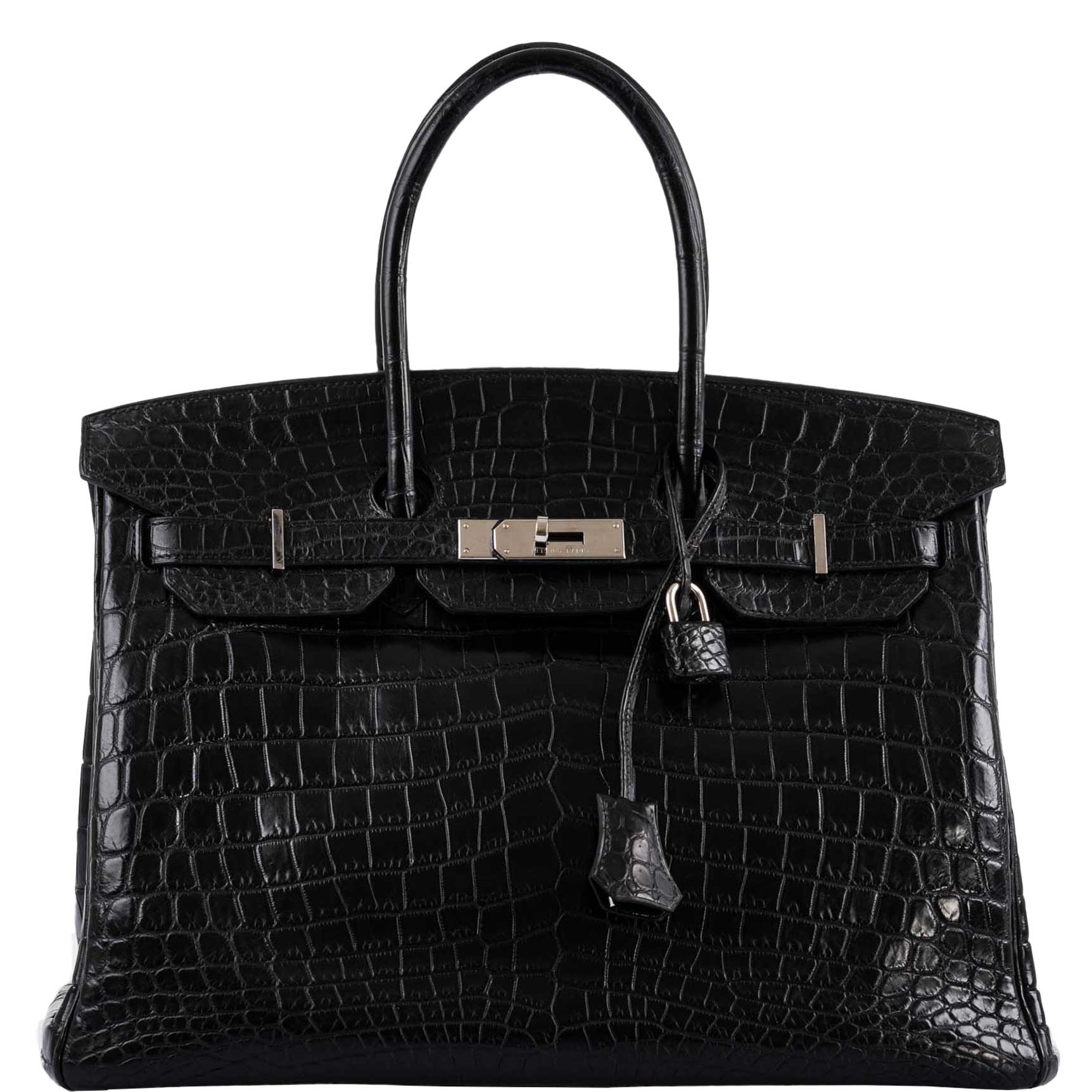 Hermes Birkin 35 Matte Black Nilo Crocodile with Palladium Hardware - 2011, O Square