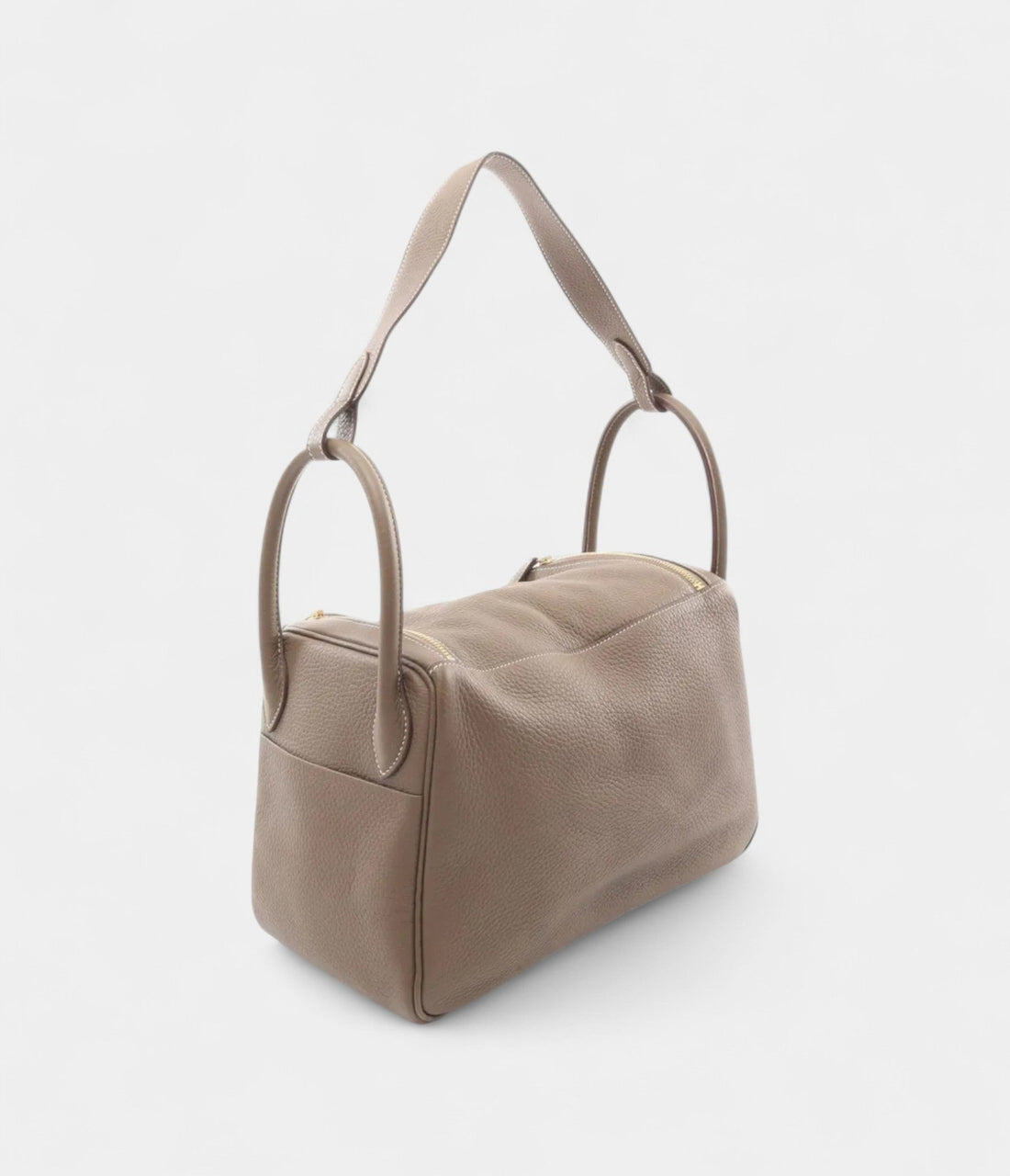 Hermès 2022 Lindy 30 Taupe Brown Shoulder Bag