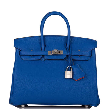 Hermes Birkin 25 Blue Royal Verso Togo Palladium Hardware