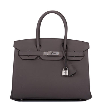 Hermes Birkin 30 Etain Togo Palladium Hardware