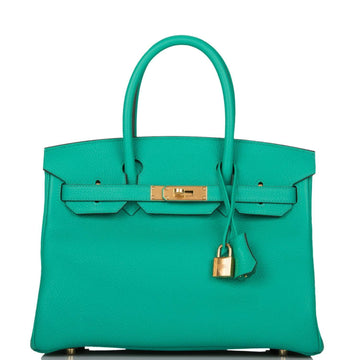 Hermes Birkin 30cm Menthe Togo Gold Hardware