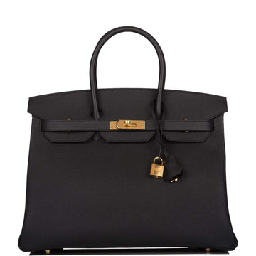 Hermes Birkin 35 Black Epsom Gold Hardware