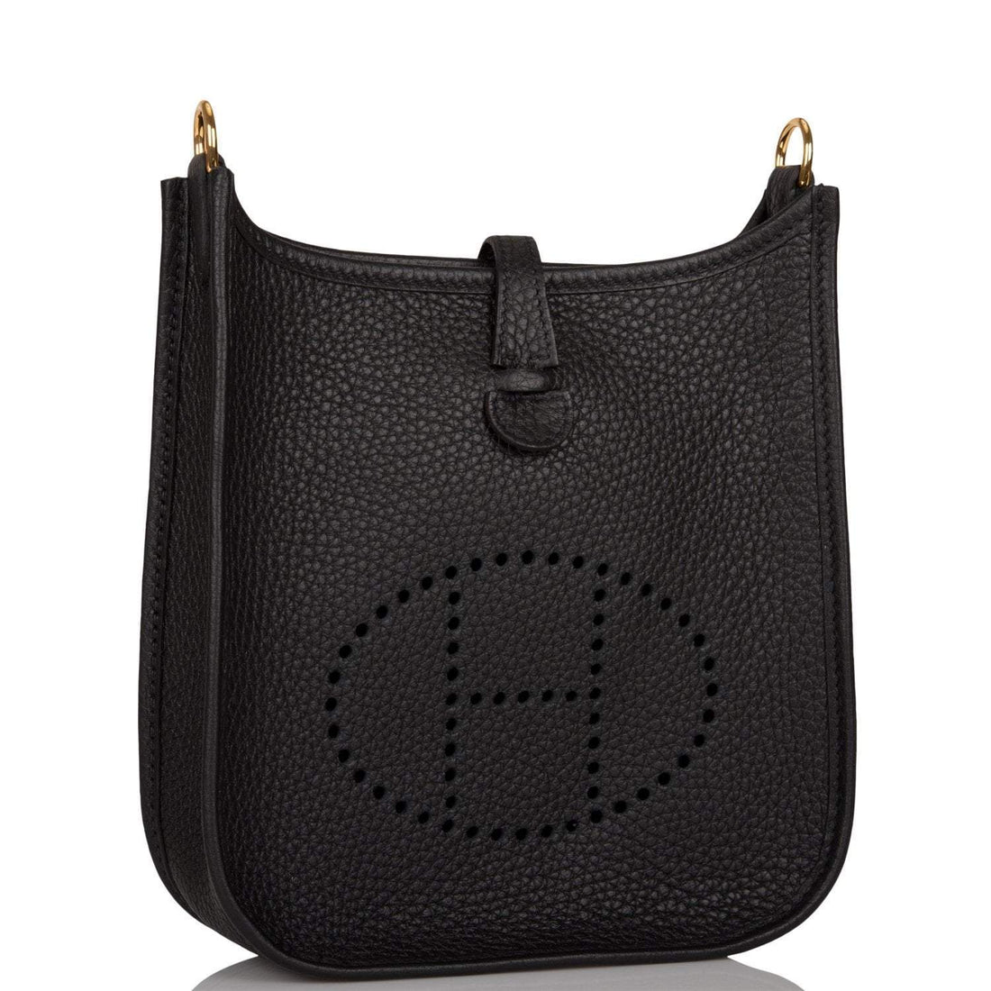 Hermes Black Clemence Evelyne TPM Bag Gold Hardware