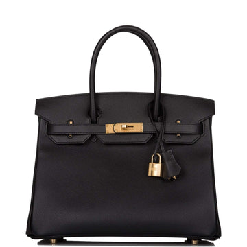 Hermes Black Epsom Birkin 30cm Gold Hardware