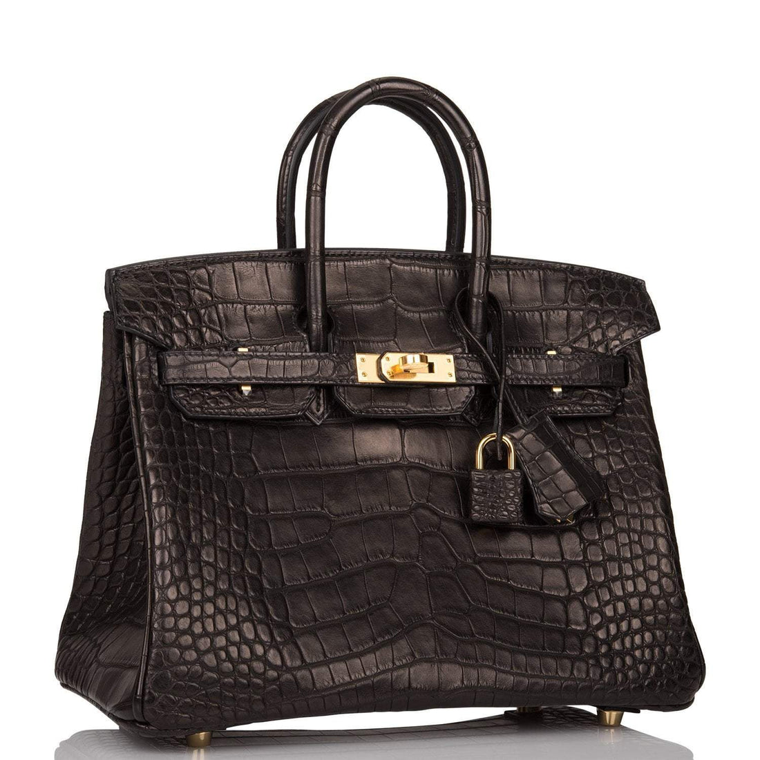 Hermes Black Matte Alligator Birkin 25cm Gold Hardware