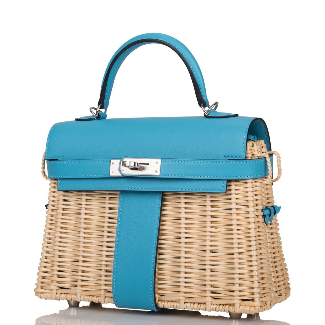 Hermes Bleu du Nord Swift Mini Picnic Kelly Bag 20cm Palladium Hardware