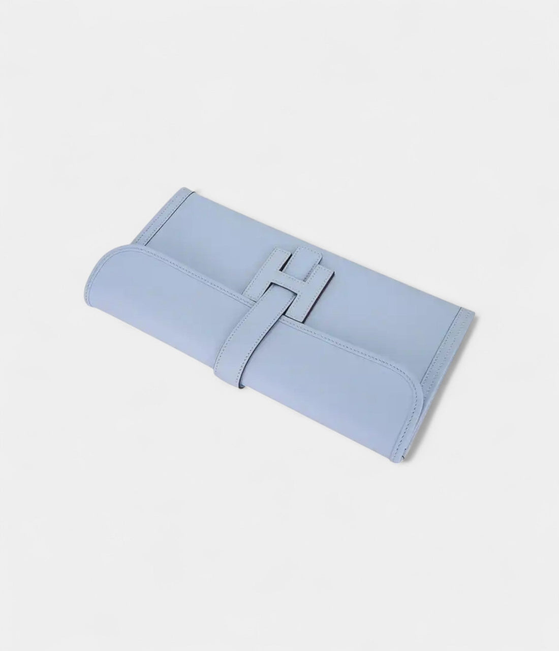Hermes Jige Elan 29 Blue Brume Clutch Bag Evercolor Leather