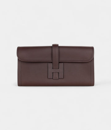 Hermes Jige Elan 29cm Clutch Brown Bag
